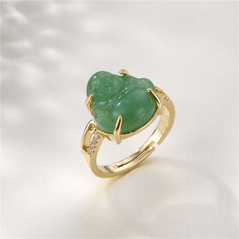 Amazon Maitreya Buddha Ring Copper Plating 18K Gold Inlaid with Jade Rings One Size Open Ring Buddha Bracelet for Women Amazon Maitreya Buddha Ring Copper Plating 18K Gold Inlaid with Jade Rings One Size Open Ring Buddha Bracelet for Women