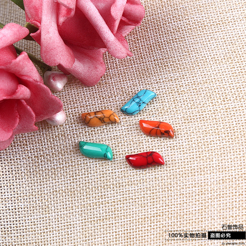 Turquoise signet ring ring - ring noodle DIY accessories scatter bead insert accessories