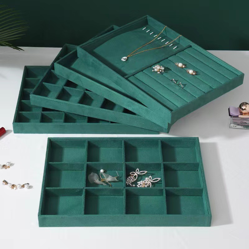 Dark Green Online Influencer Jewelry Tray Bracelet Bracelet Ring Jade Stud Earrings Jewelry Display Shelf Jewelry Jewelry Storage Rack