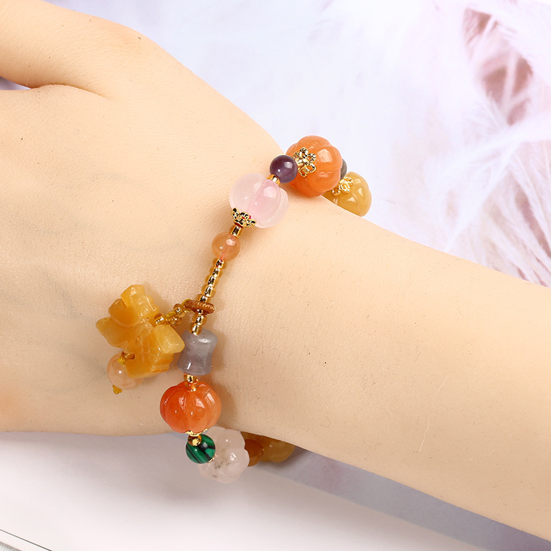 Original Natural Xinjiang Jinsi Jade Bracelet Auspicious Men and Women Couple Pumpkin Beads Bamboo Hanging Gourd Topaz Bracelet Original Natural Xinjiang Jinsi Jade Bracelet Auspicious Men and Women Couple Pumpkin Beads Bamboo Hanging Gourd Topaz Bracelet