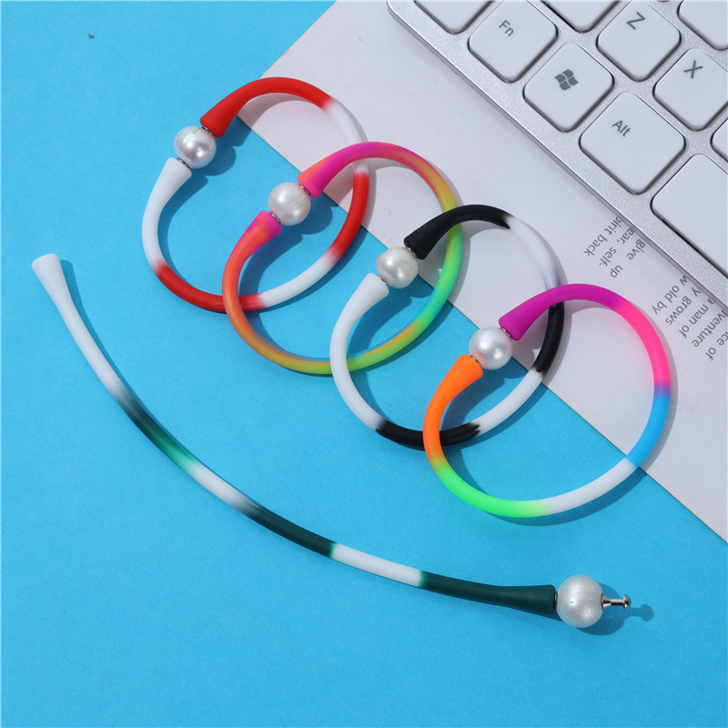 Amazon Silicone Pearl Bracelet Necklace DIY Jade Silicone Bracelet Creative Ornament Freshwater Pearl Bracelet