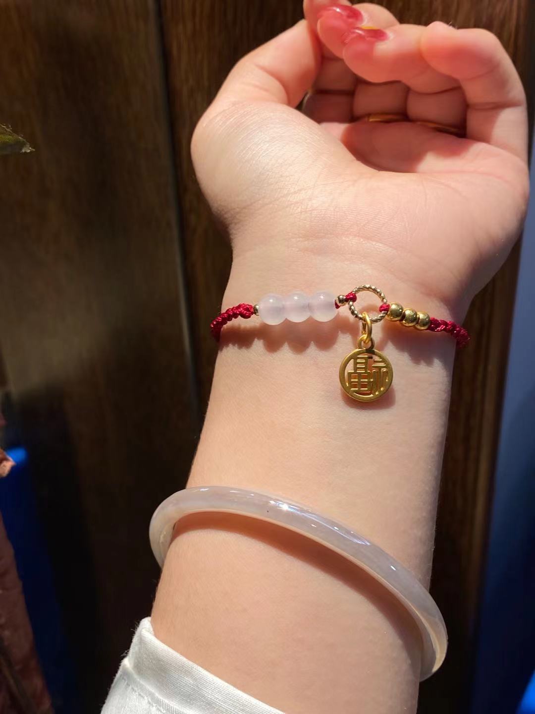 New Live Stream Hetian Jade Blessing Card Bracelet Ins Special-Interest Design Girlfriends Carrying Strap Hand-Woven Couple Style New Live Stream Hetian Jade Blessing Card Bracelet Ins Special-Interest Design Girlfriends Carrying Strap Hand-Woven Couple Style