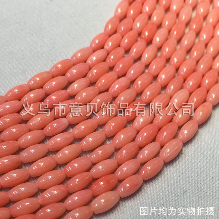 Shell pink 3*6mm natural coral beads coral semi-finished products wholesale