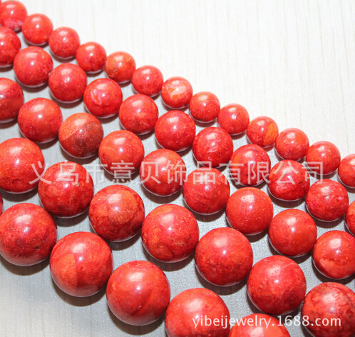 [YiBei Coral] natural grass coral beads wholesale semi-finished parts wholesale