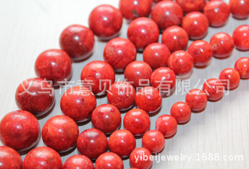 [YiBei Coral] natural grass coral beads wholesale semi-finished parts wholesale