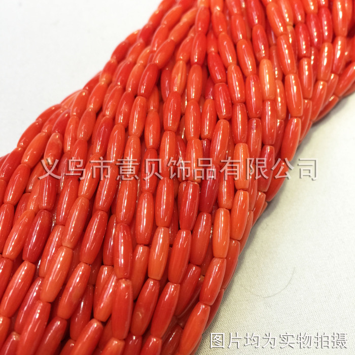Bay natural orange-coral 3*9mm coral beads beads semi-finished products wholesale Bay natural orange-coral 3*9mm coral beads beads semi-finished products wholesale