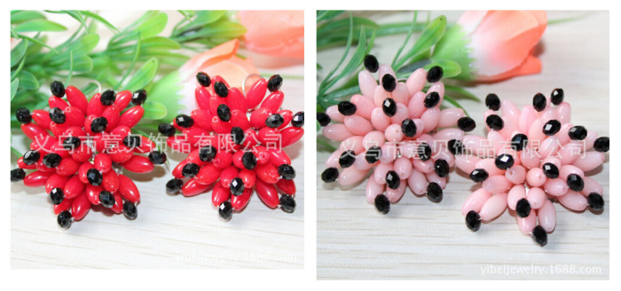 Natural coral pink Crystal ring coral beads hand-woven rings wholesale Natural coral pink Crystal ring coral beads hand-woven rings wholesale