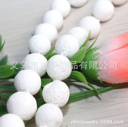 Bay natural white coral beads knotted necklace lobster clasps beads necklace