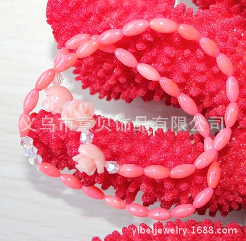 Natural coral Beads Bracelet bracelet double ring Crystal rose bracelet shell jewelry Natural coral Beads Bracelet bracelet double ring Crystal rose bracelet shell jewelry