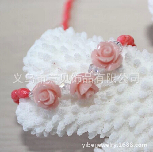 Natural coral Beads Bracelet bracelet double ring Crystal rose bracelet shell jewelry Natural coral Beads Bracelet bracelet double ring Crystal rose bracelet shell jewelry