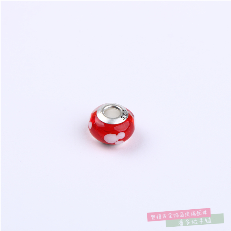 Mixed Color Pandora Beads S925 Silver Jewelry Glazed Loose Beads Bracelet Bracelet Women&#039;s Beaded DIY Accessories