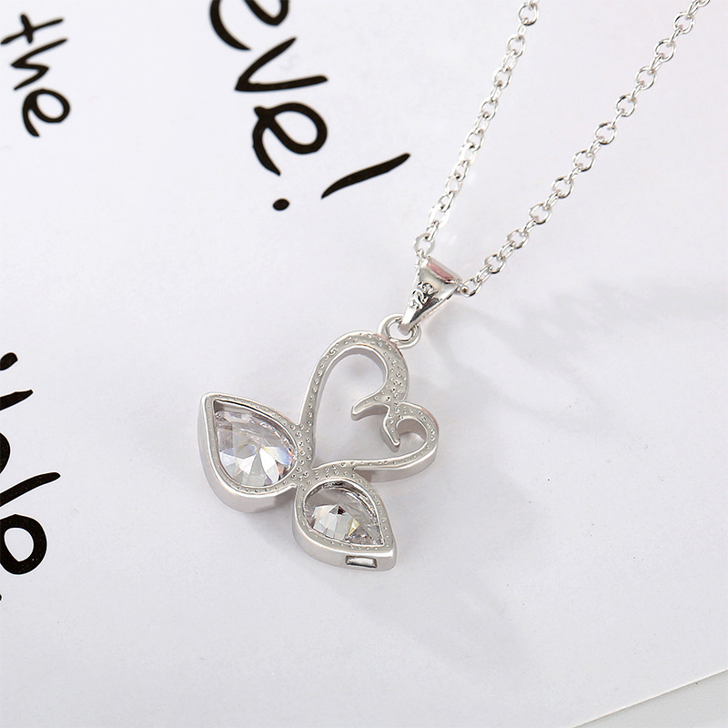 Mingsheng Purple Zircon Crystal Swan Pendant Japan and South Korea AliExpress E-Commerce in Stock Wholesale Female Clavicle Chain Pendant