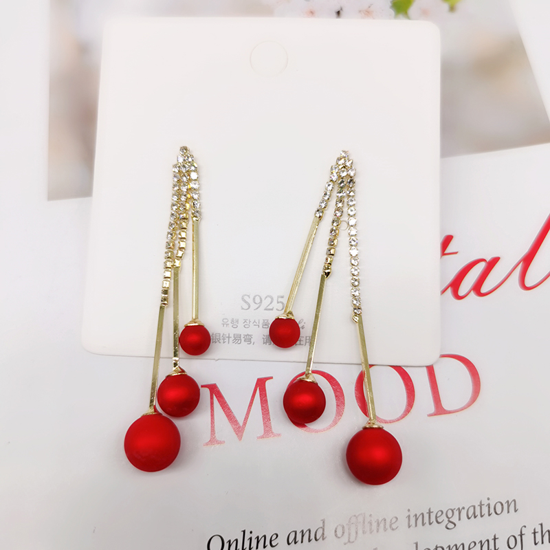 Korean Dongdaemun Same Product Earrings Beauty Fairy Temperamental All-Matching Long Purple Crystal Tassel Slim Face Earrings Korean Dongdaemun Same Product Earrings Beauty Fairy Temperamental All-Matching Long Purple Crystal Tassel Slim Face Earrings