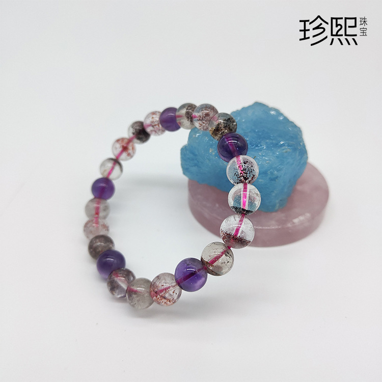Zhenxi Jewelry Factory Wholesale Sunstone Tourmaline Hair Crystal Amazonite Blue Purple Titanium Ghost