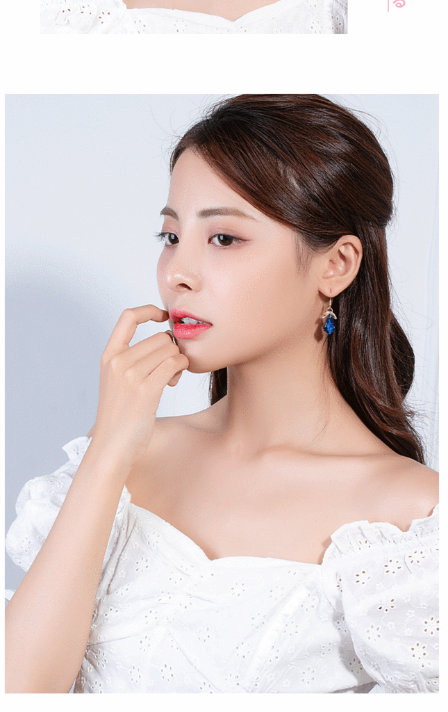 Austrian Artificial Crystal Earrings Elegant Purple Earrings Factory Direct Sales Online Influencer Eardrops New Korean Earrings