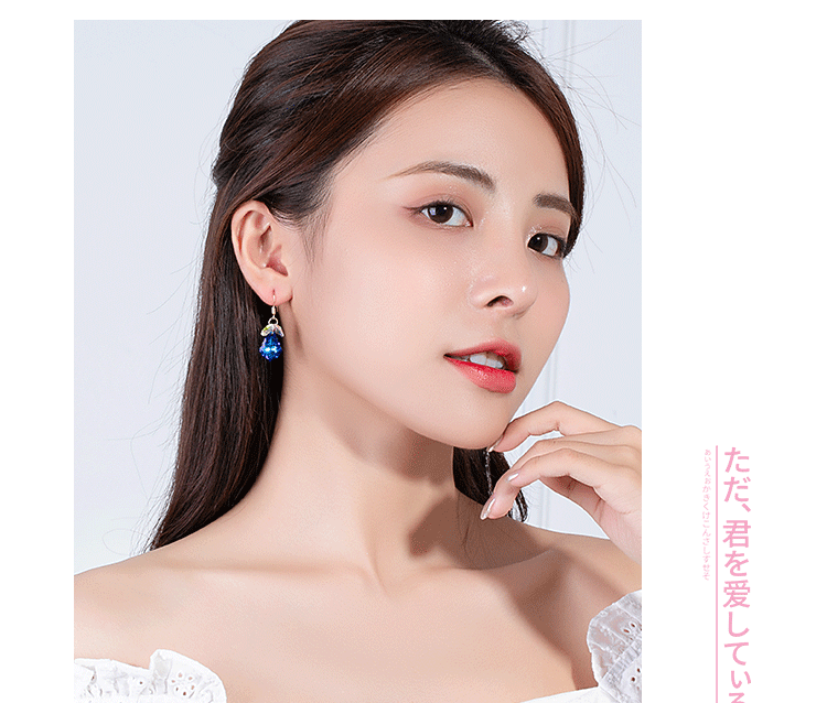 Austrian Artificial Crystal Earrings Elegant Purple Earrings Factory Direct Sales Online Influencer Eardrops New Korean Earrings