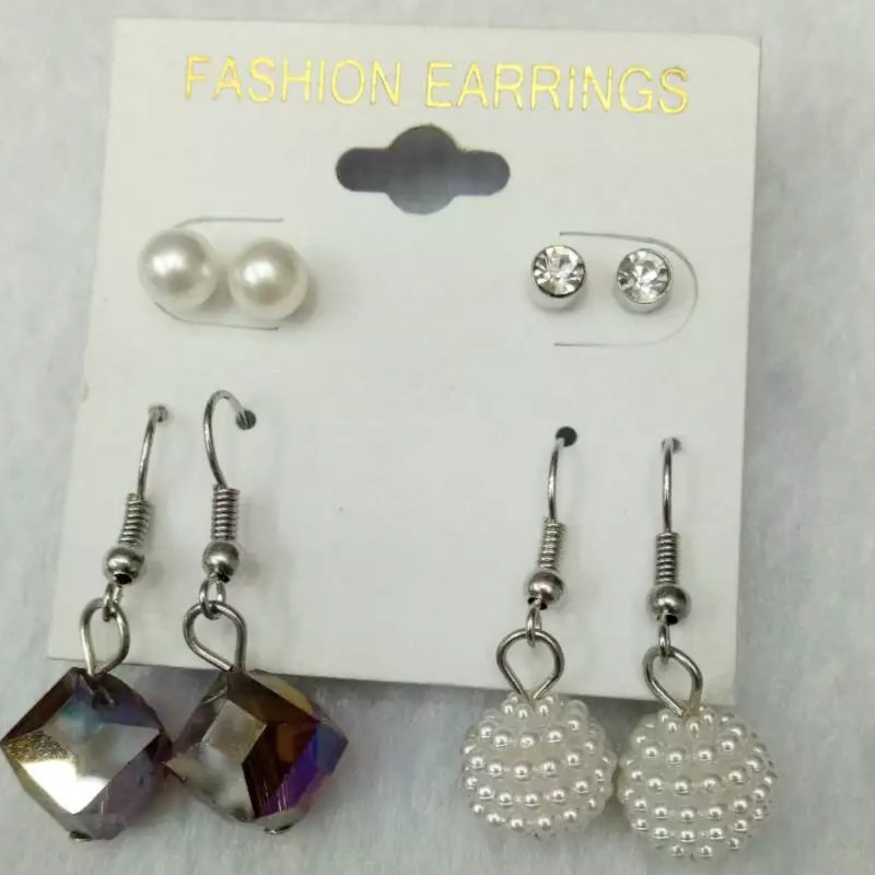 South Korea Crystal Purple with two pairs of earrings all-match female