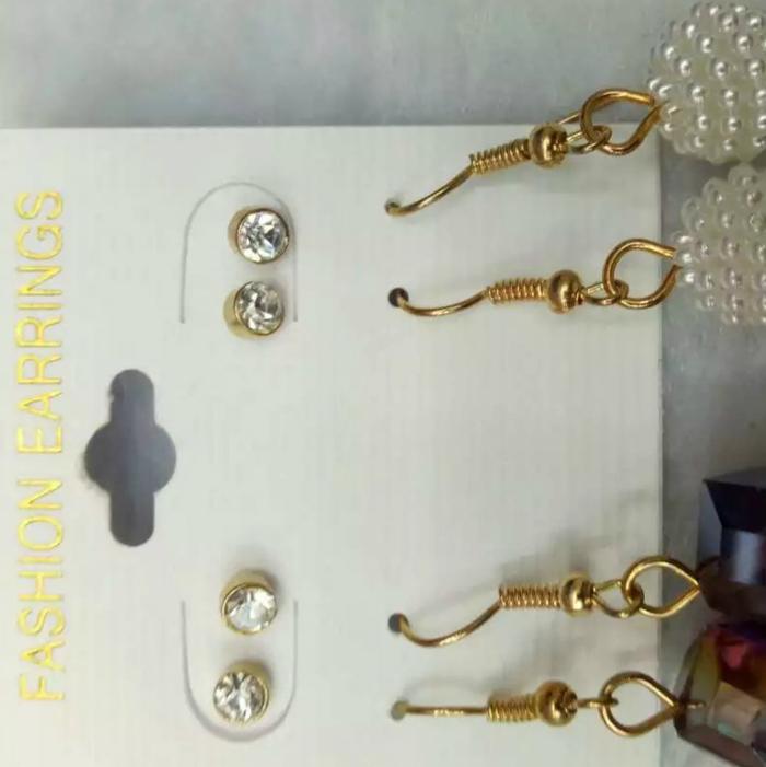 Korea earrings with purple crystal two pairs of creative jewelry female Korea earrings with purple crystal two pairs of creative jewelry female
