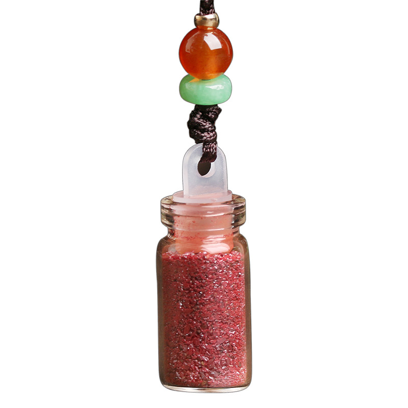Factory Direct Sales Natural Cinnabar Pendant Purple Gold Sand Crystal Small Pendant Cinnabar Powder Small Necklace Bottle Wholesale