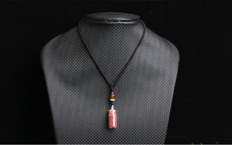 Factory Direct Sales Natural Cinnabar Pendant Purple Gold Sand Crystal Small Pendant Cinnabar Powder Small Necklace Bottle Wholesale Factory Direct Sales Natural Cinnabar Pendant Purple Gold Sand Crystal Small Pendant Cinnabar Powder Small Necklace Bottle Wholesale