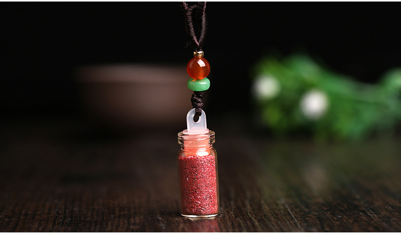 Factory Direct Sales Natural Cinnabar Pendant Purple Gold Sand Crystal Small Pendant Cinnabar Powder Small Necklace Bottle Wholesale Factory Direct Sales Natural Cinnabar Pendant Purple Gold Sand Crystal Small Pendant Cinnabar Powder Small Necklace Bottle Wholesale