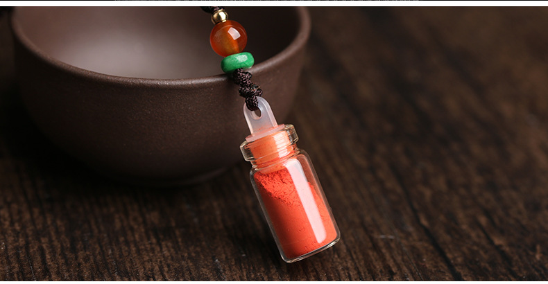 Factory Direct Sales Natural Cinnabar Pendant Purple Gold Sand Crystal Small Pendant Cinnabar Powder Small Necklace Bottle Wholesale Factory Direct Sales Natural Cinnabar Pendant Purple Gold Sand Crystal Small Pendant Cinnabar Powder Small Necklace Bottle Wholesale