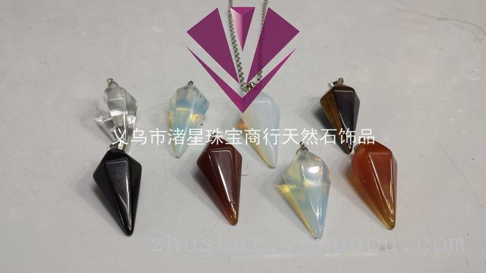 Natural stone pendant, purple crystal, blue gold, agate, gold sand, opal, tiger eye stone.