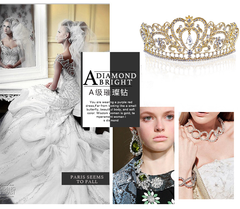 European Baroque Crown Purple Black Vintage Dress Crown Bright Crystal Bridal Headdress Wedding Studio Wholesale European Baroque Crown Purple Black Vintage Dress Crown Bright Crystal Bridal Headdress Wedding Studio Wholesale