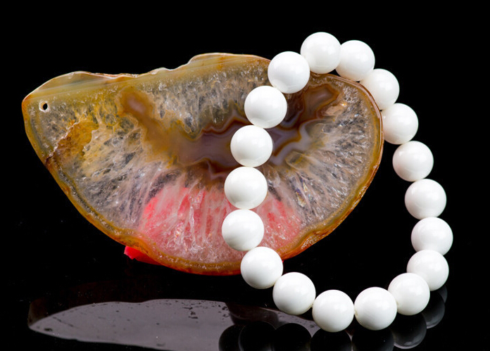 [YiBei Coral] Natural shell natural Tridacna Beads Bracelet Buddhist Tridacna men and women section