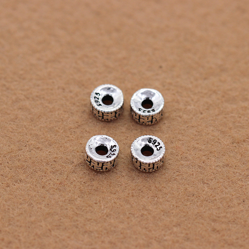 925 pure silver Thai silver beads loose beads vintage buddhist beads crystal partition pieces DIY beads material bracelet accessories 925 pure silver Thai silver beads loose beads vintage buddhist beads crystal partition pieces DIY beads material bracelet accessories