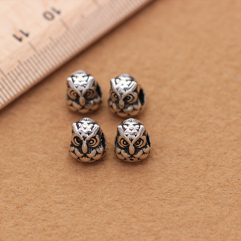 Manufacturers direct & genuine diyS925 owl beads Diy buddhist beads crystal sterling silver accessories