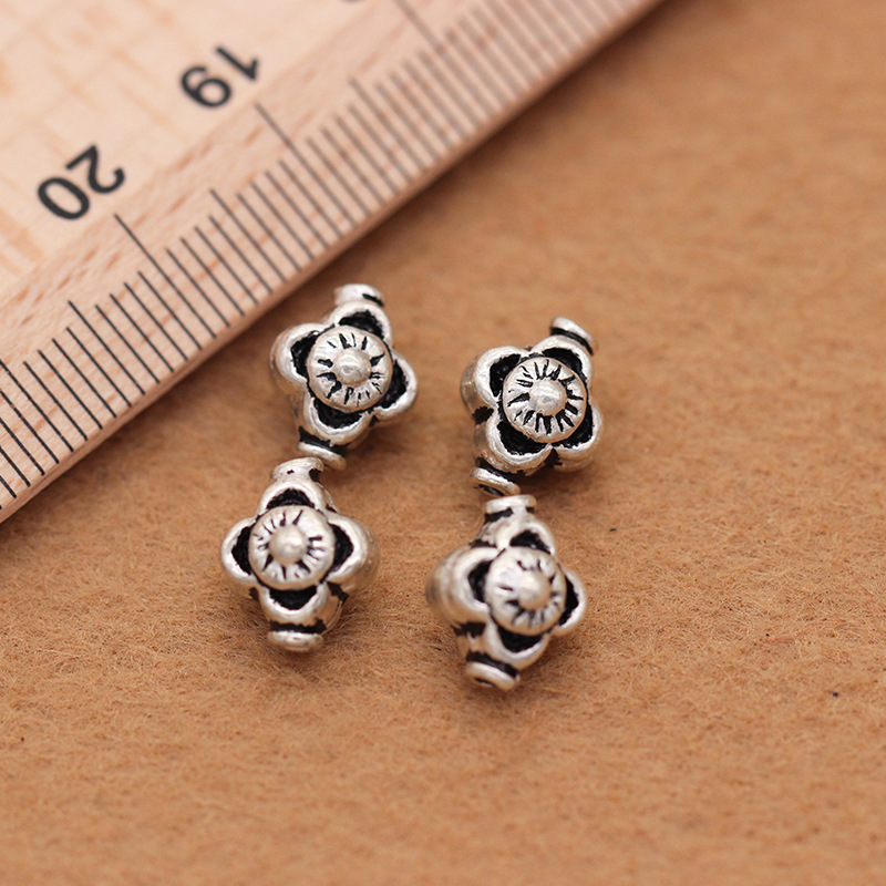 DiyS925 pure silver crystal plum blossom beads DiyS925 Thai silver accessories DIY buddhist beads manufacturers direct sales DiyS925 pure silver crystal plum blossom beads DiyS925 Thai silver accessories DIY buddhist beads manufacturers direct sales