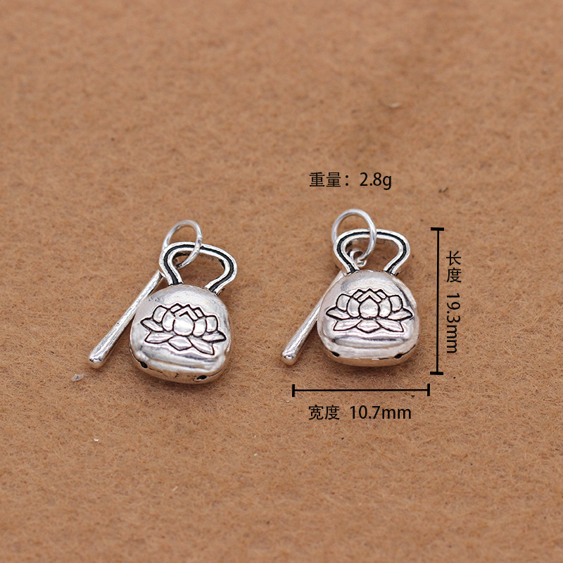 DiyS925 Thai anemone wood fish bell pendant Diy buddhist beads crystal Thai silver accessories wholesale DiyS925 Thai anemone wood fish bell pendant Diy buddhist beads crystal Thai silver accessories wholesale