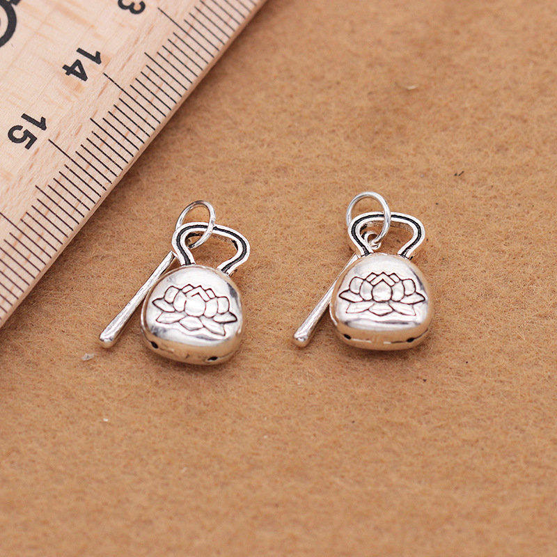 DiyS925 Thai anemone wood fish bell pendant Diy buddhist beads crystal Thai silver accessories wholesale DiyS925 Thai anemone wood fish bell pendant Diy buddhist beads crystal Thai silver accessories wholesale