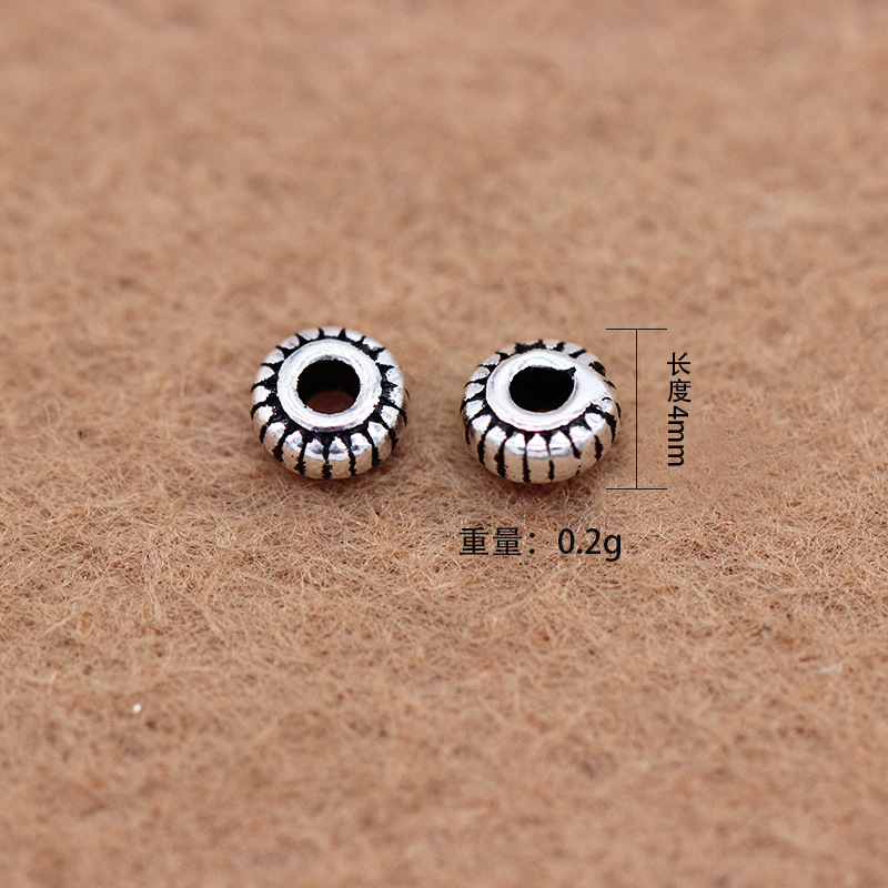 925 pure silver Thai silver beads loose beads vintage buddhist beads crystal partition pieces DIY beads material bracelet accessories 925 pure silver Thai silver beads loose beads vintage buddhist beads crystal partition pieces DIY beads material bracelet accessories