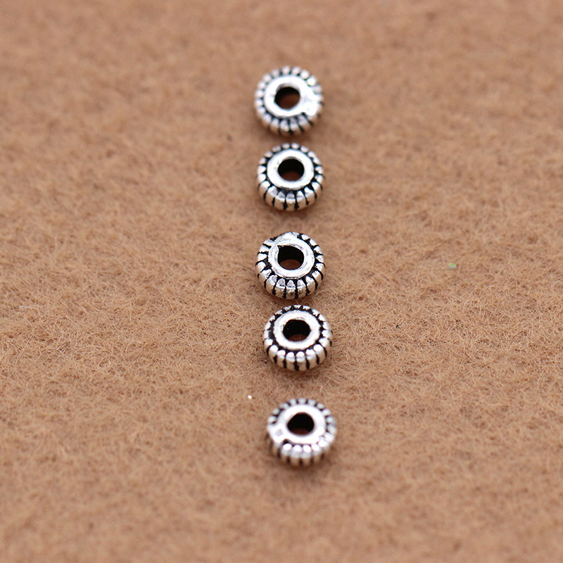 925 pure silver Thai silver beads loose beads vintage buddhist beads crystal partition pieces DIY beads material bracelet accessories 925 pure silver Thai silver beads loose beads vintage buddhist beads crystal partition pieces DIY beads material bracelet accessories