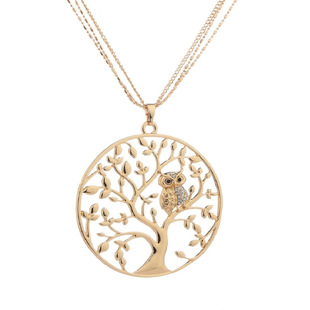 and America Cross Border Jewelry AliExpress Ornament Natural Stone Crystal Necklace Vintage Moon Alloy Sweater Chain