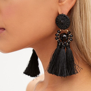 and America Cross Border Jewelry AliExpress Ornament Natural Stone Crystal Necklace Vintage Moon Alloy Sweater Chain