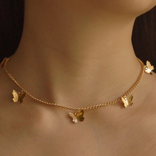 and America Cross Border Jewelry AliExpress Ornament Natural Stone Crystal Necklace Vintage Moon Alloy Sweater Chain