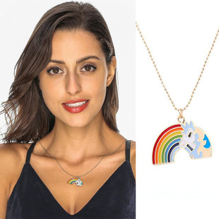 and America Cross Border Jewelry AliExpress Ornament Natural Stone Crystal Necklace Vintage Moon Alloy Sweater Chain