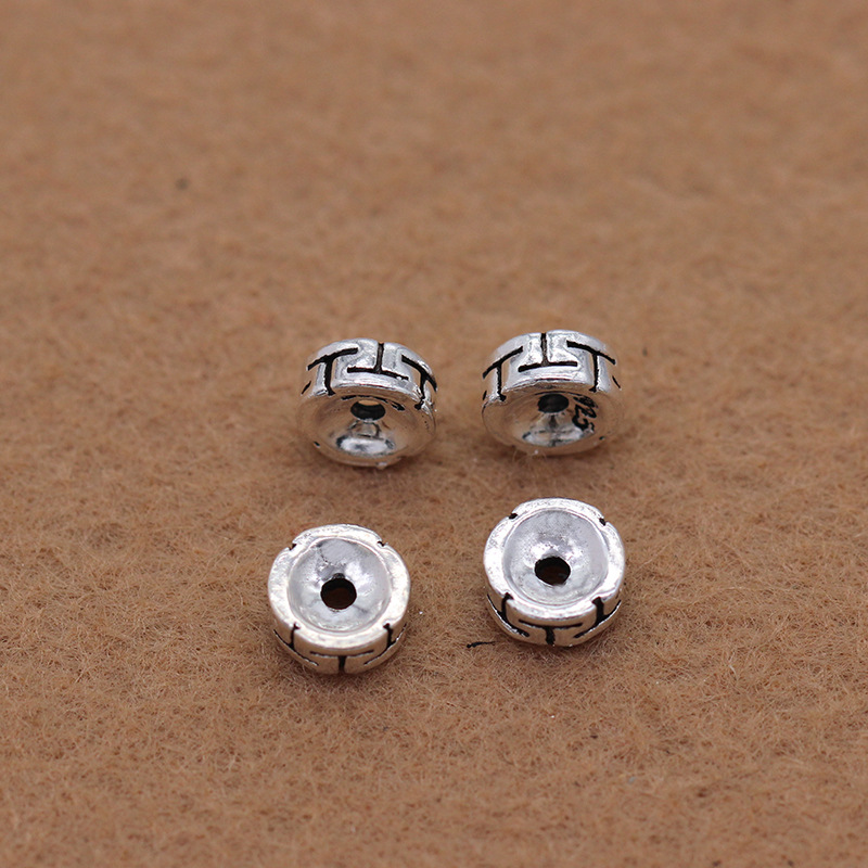925 pure silver Thai silver beads loose beads vintage buddhist beads crystal partition pieces DIY beads material bracelet accessories