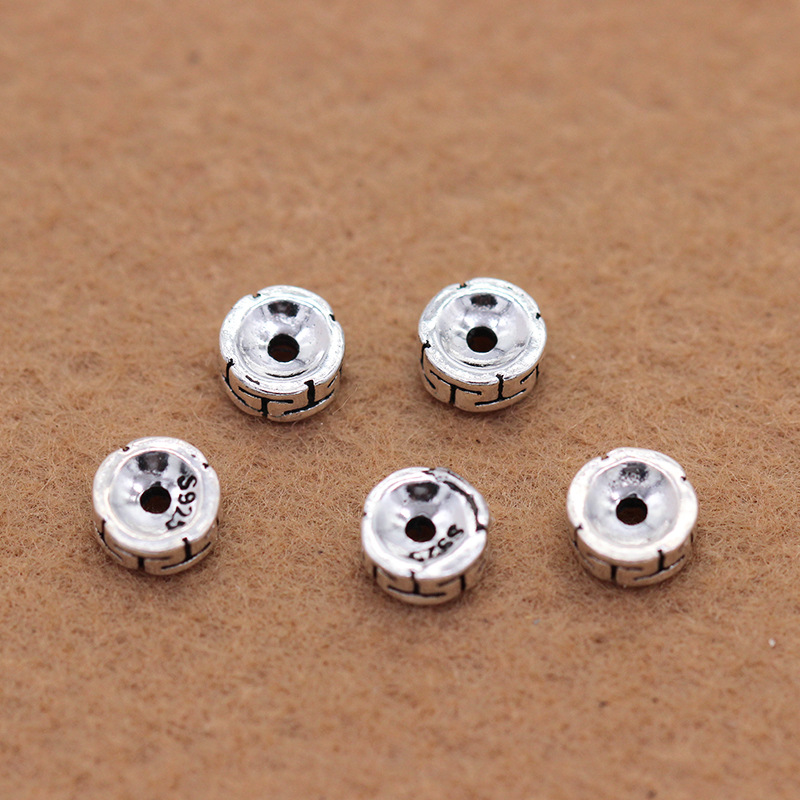 925 pure silver Thai silver beads loose beads vintage buddhist beads crystal partition pieces DIY beads material bracelet accessories 925 pure silver Thai silver beads loose beads vintage buddhist beads crystal partition pieces DIY beads material bracelet accessories