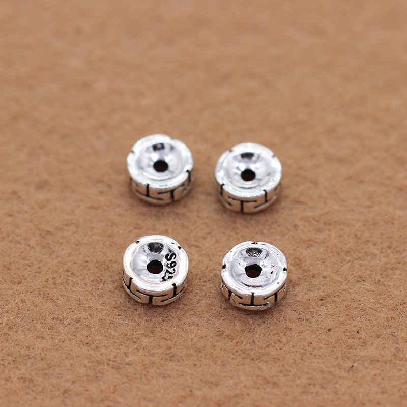 925 pure silver Thai silver beads loose beads vintage buddhist beads crystal partition pieces DIY beads material bracelet accessories 925 pure silver Thai silver beads loose beads vintage buddhist beads crystal partition pieces DIY beads material bracelet accessories