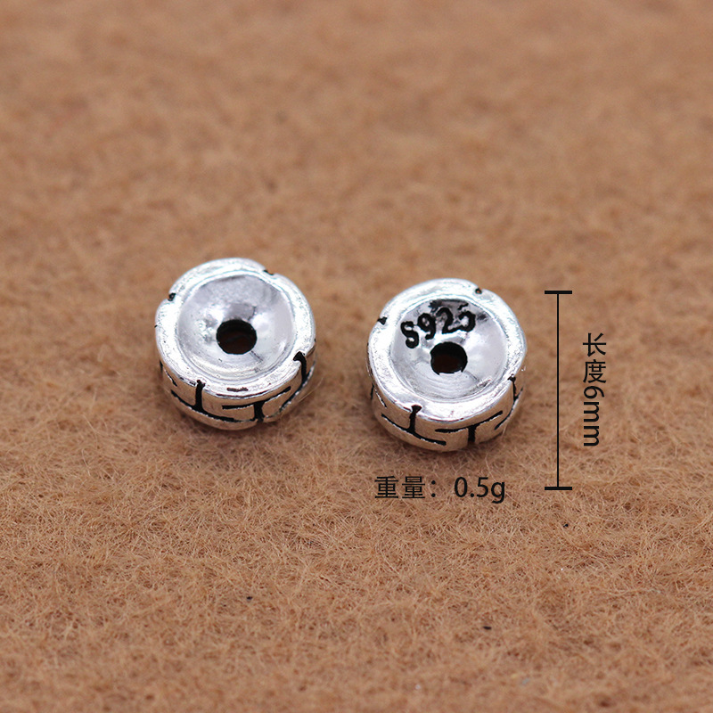 925 pure silver Thai silver beads loose beads vintage buddhist beads crystal partition pieces DIY beads material bracelet accessories 925 pure silver Thai silver beads loose beads vintage buddhist beads crystal partition pieces DIY beads material bracelet accessories