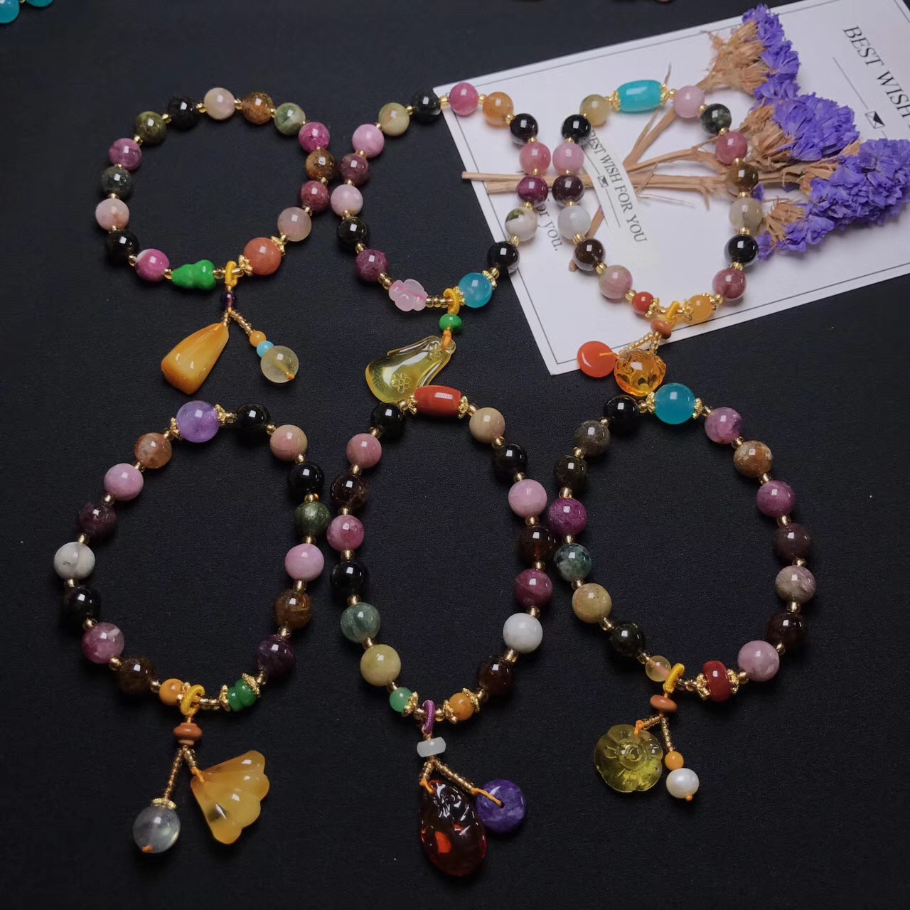 Pure natural Brazilian tourmaline bracelet tourmaline pendant 108 buddhist beads hand string wangfu an object a picture Pure natural Brazilian tourmaline bracelet tourmaline pendant 108 buddhist beads hand string wangfu an object a picture