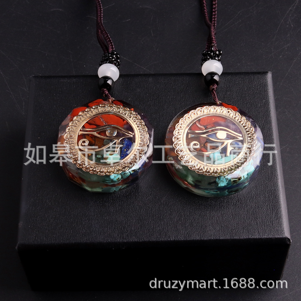 Sri Yantra Dropshipping Cross-Border Ornament Natural Stone Synthetic Crystal Austrian Pendant Necklace