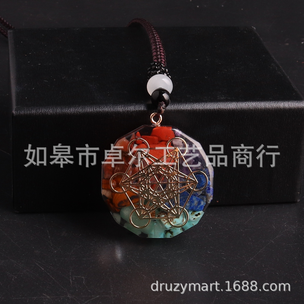Sri Yantra Dropshipping Cross-Border Ornament Natural Stone Synthetic Crystal Austrian Pendant Necklace
