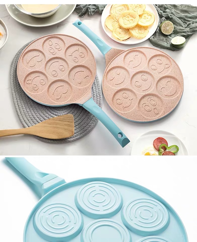 Seven-Hole Breakfast Egg Frying Pan Medical Stone Pan Waffle Baking Pan Flapjack Pot Non-Stick Pan Baby Food Pan