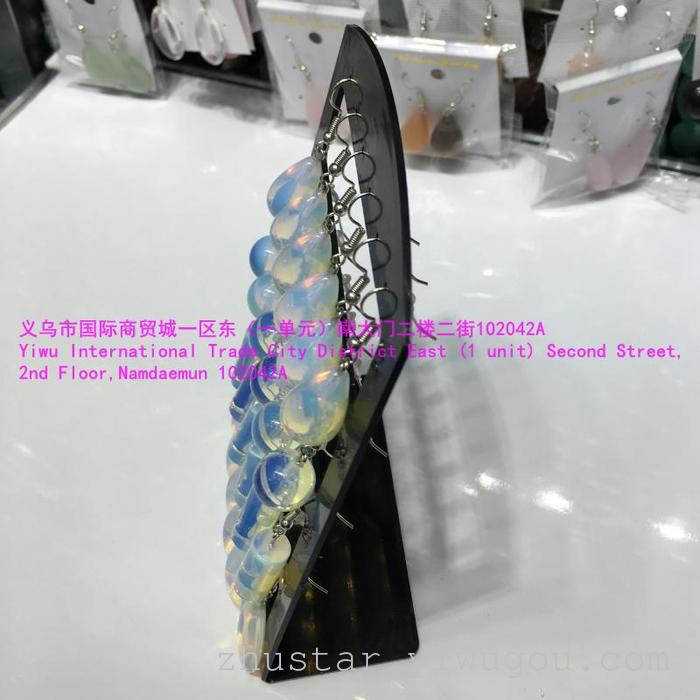 Natural stone ear-pendant agate green east leng earring earrings Natural stone ear-pendant agate green east leng earring earrings