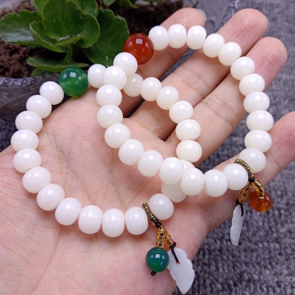 New White Jade Bodhi Root Single-Wrap Bracelet Bodhi Seed with Red Agate Bracelet Wholesale Webcast Supply Wholesale New White Jade Bodhi Root Single-Wrap Bracelet Bodhi Seed with Red Agate Bracelet Wholesale Webcast Supply Wholesale